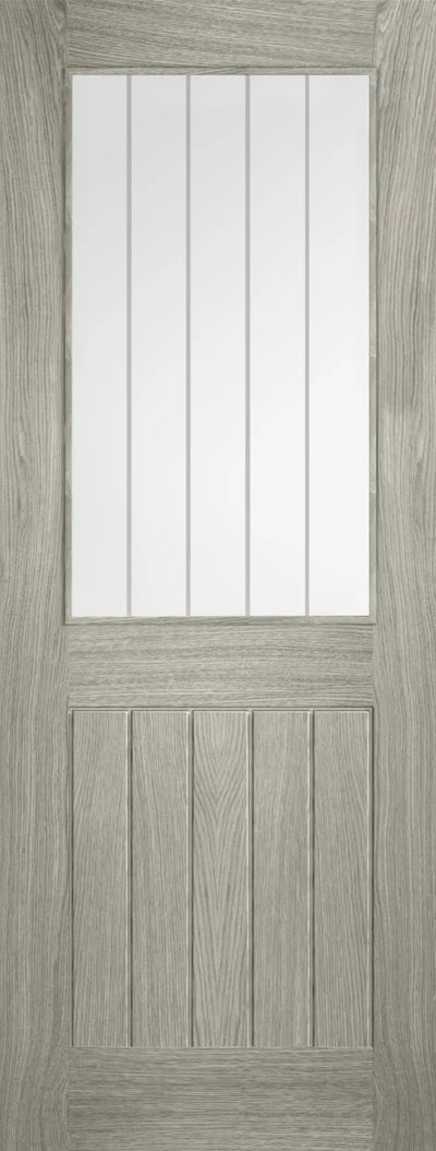 Internal LPD Cottage Glazed Light Grey Laminate Pre-Finished Door