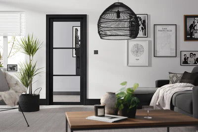 Internal Black Tribeca 3L Clear Glazed Door