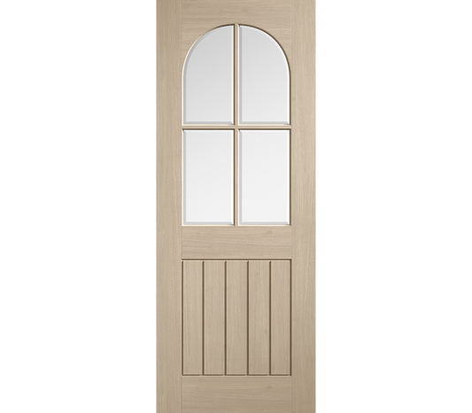 Internal Blonde Oak Mexicano Arched Square Top Clear Glazed Door