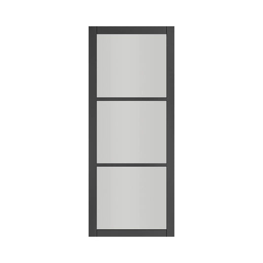Deanta Camden Prefinished Internal Black Door With Clear Glass