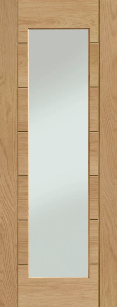 XL Joinery Internal Oak Door Essential Palermo 1 Light with Clear Glass