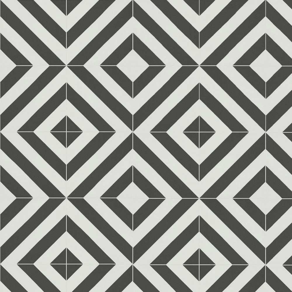 Faus Retro Black & White Pattern S185210 8mm Laminate Flooring