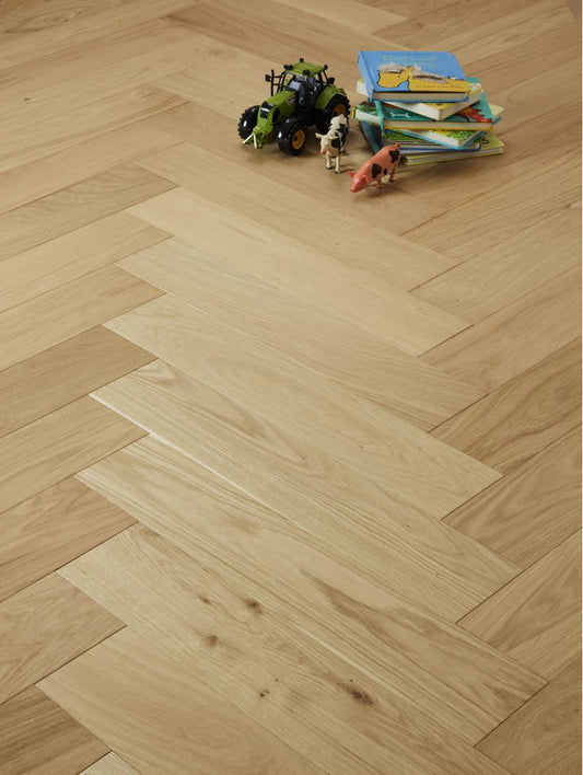 Brooks Floor Herringbone 15/4 x 120mm Smooth Matt Lacquered MultiPly 15mm Engineered Wood Flooring.