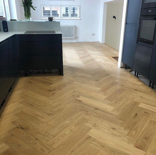 Brooks Floor Herringbone 15 X 120mm Brushed UV Oiled MultiPly 15mm Engineered Wood Flooring