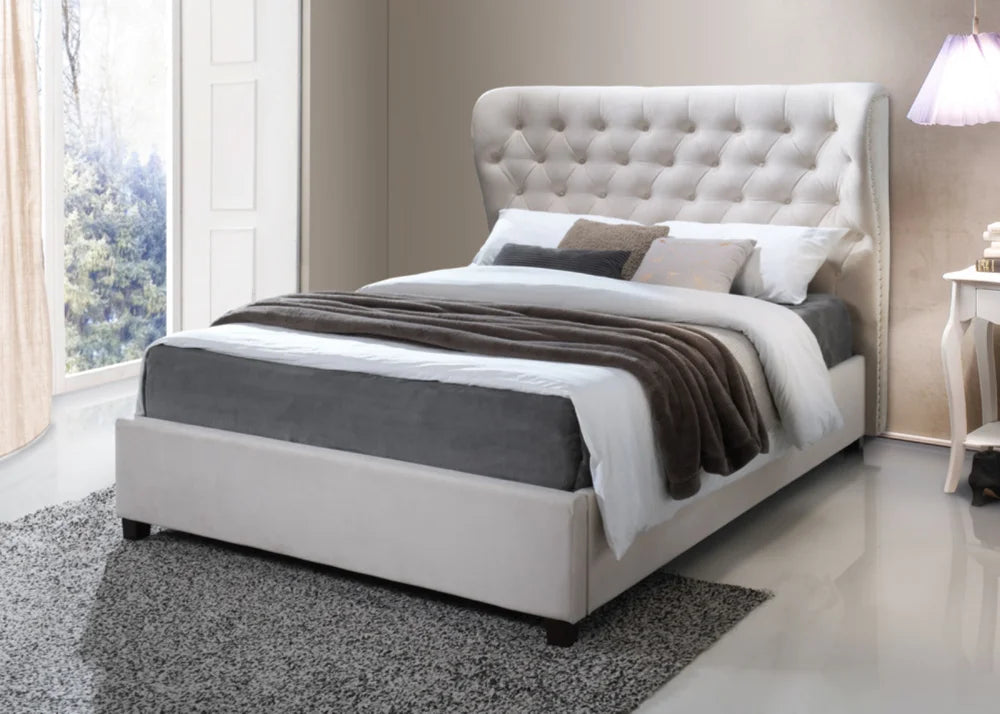 Sareer Infinity Cream Fabric Bed