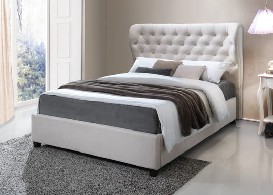 Sareer Infinity Cream Fabric Ottoman Bed
