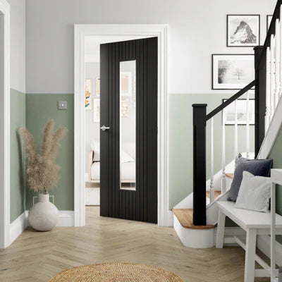 Liberty Internal Aria Black Glazed Door