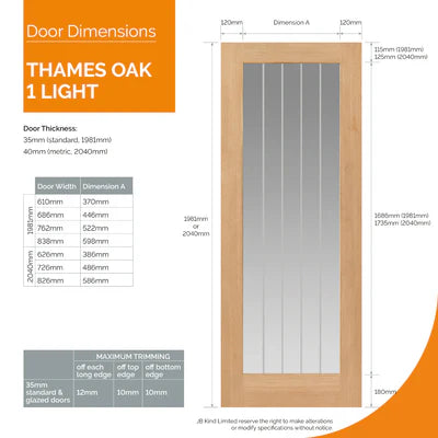 Internal River Oak Thames 1L Door
