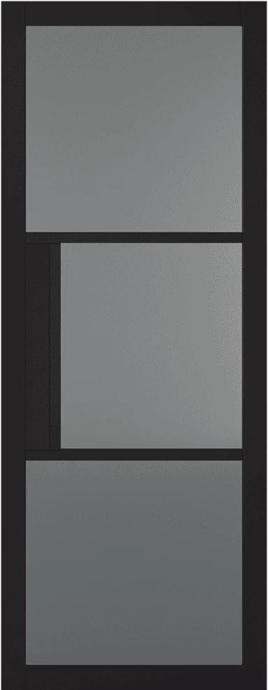 Internal LPD Black Pre-Finished Tribeca 3L Tinted Glass Door