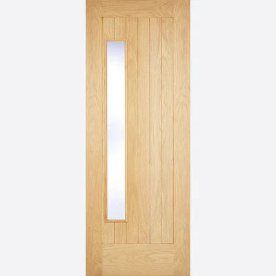 External Oak Newbury Glazed Door Double Glazed Frosted Glass