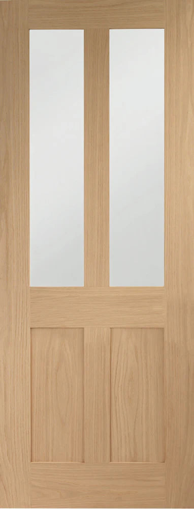 XL Joinery Internal Oak Malton Shaker Clear Glazed Door