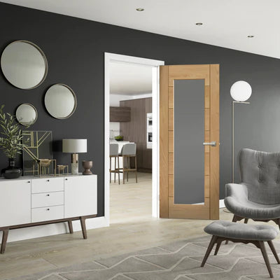 XL Joinery Internal Oak Essential Palermo 1 Light with Clear Glass