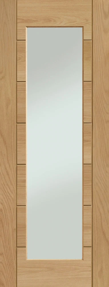 XL Joinery Internal Oak Door Pre-Finished Palermo 1 Light Clear Glass