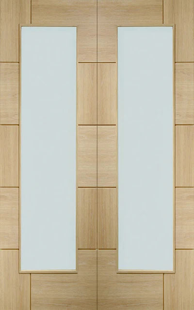 XL Joinery Internal Oak Doors Ravenna Clear Glazed Pair