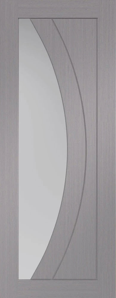 Internal Salerno Light Grey Clear Glazed Door