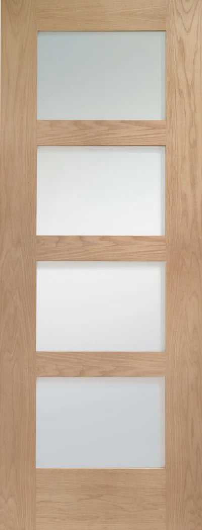 Internal Oak Pattern 10 1L Shaker Clear Glazed Door