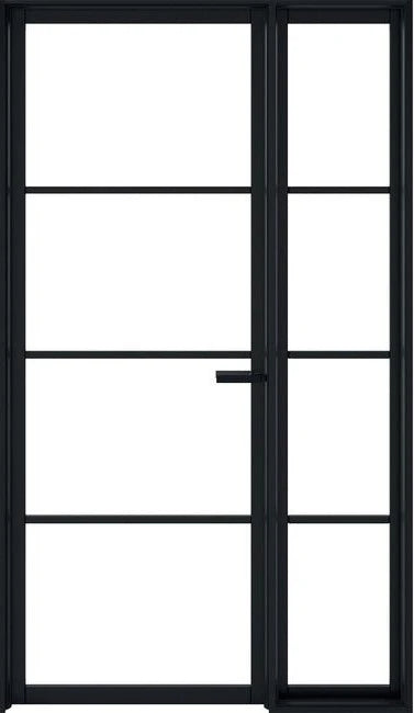 Internal LPD Black Primed Soho Glazed W6 Sidelight Door - 1981mm x 292mm x 35mm