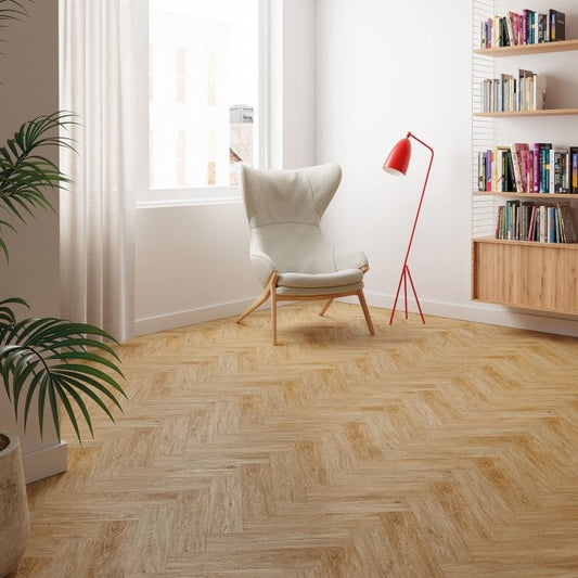 Faus Masterpieces Herringbone Narbona Oak 8mm Laminate Flooring