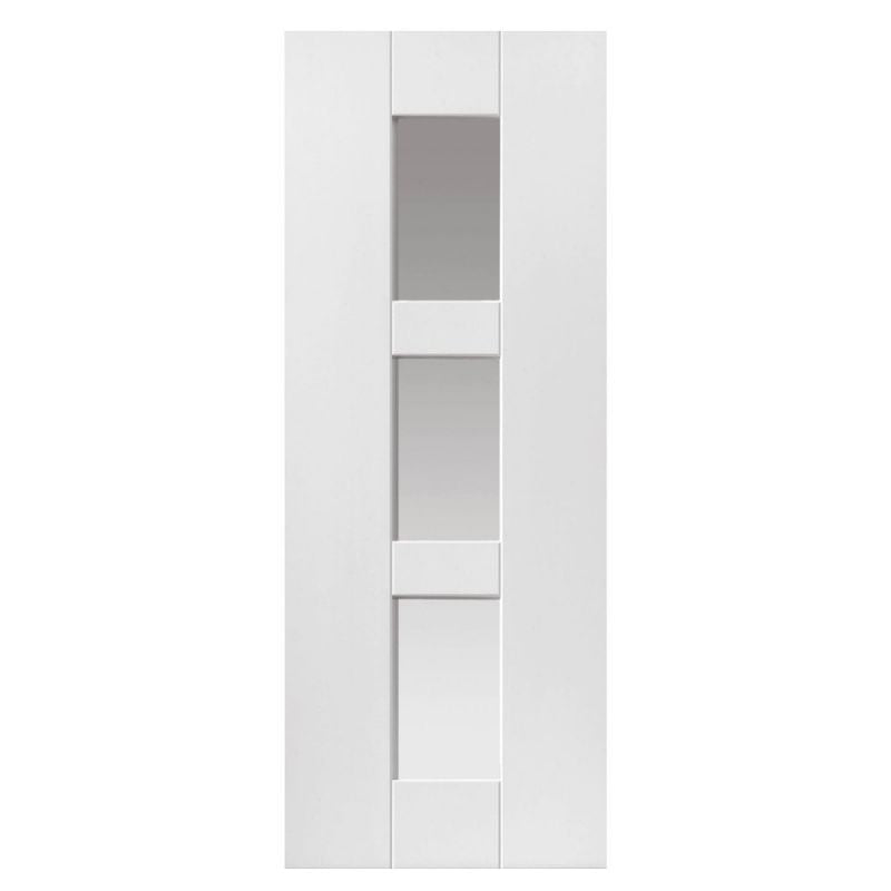 Liberty Internal White Primed Geo Clear Glazed Shaker Door