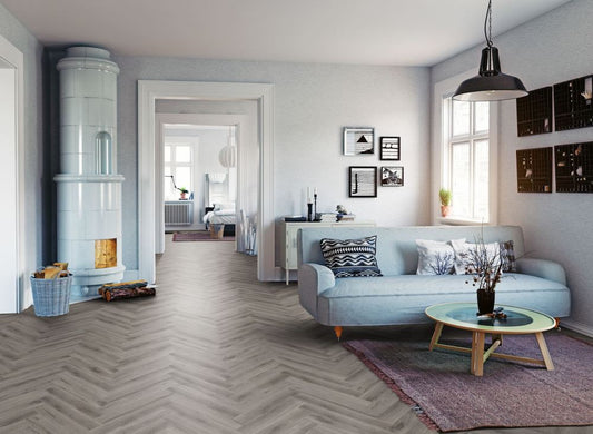 Liberty Lignum Core Rustic Grey Oak Herringbone SPC Rigid Vinyl Flooring
