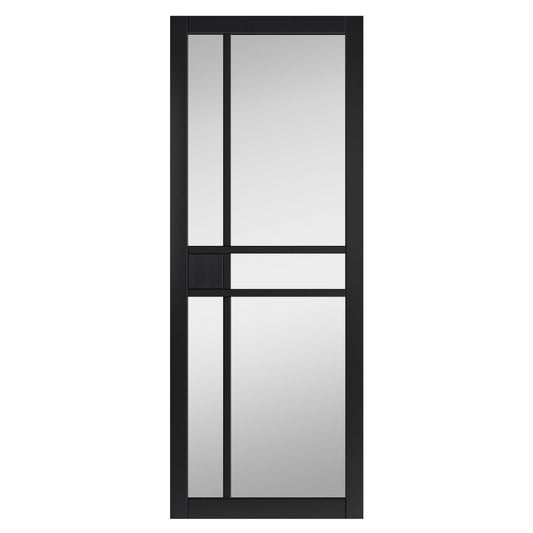 Liberty Internal Black Industrial City Clear Glazed Door