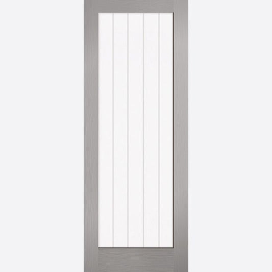 Internal Grey Moulded Textured Vertical Glazed 1L Door
