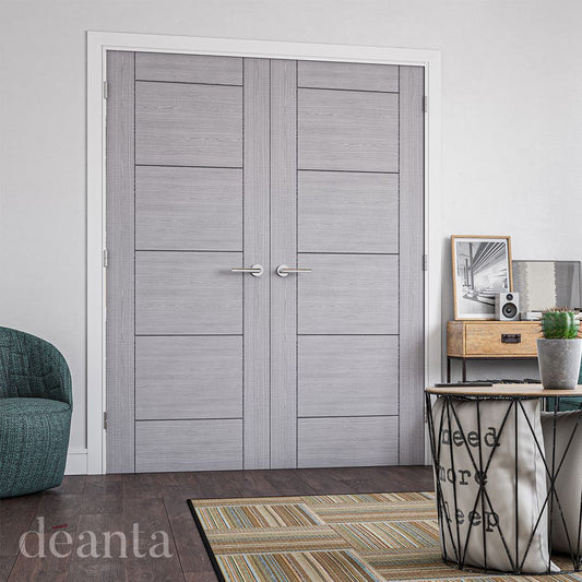 Deanta Internal Light Grey Ash Montreal Door Prefinished
