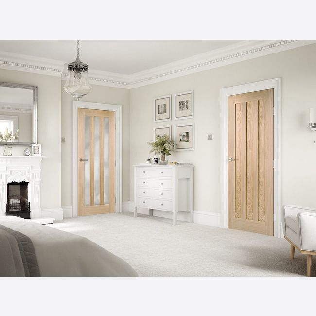 Internal Oak Idaho Door 3 Panel Fully Finished