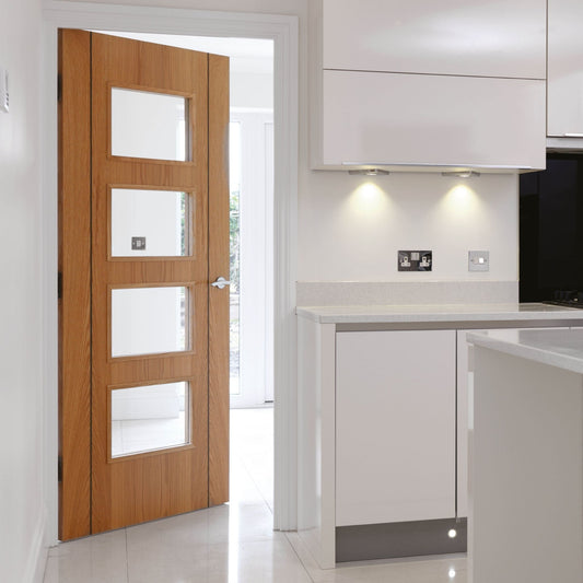 Liberty Internal Oak Blenheim 4L Clear Glazed Door Prefinished
