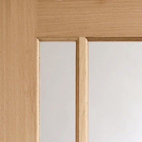 Internal Oak Worcester Pre-Finished Door With Clear Glass