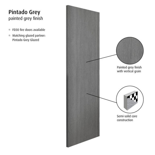 Liberty Internal Pintado Grey Fire Door Pre-Finished FD30