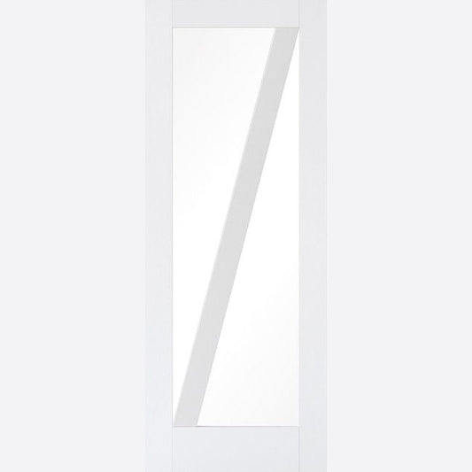 Internal White Barn Glazed Door With Clear Glass