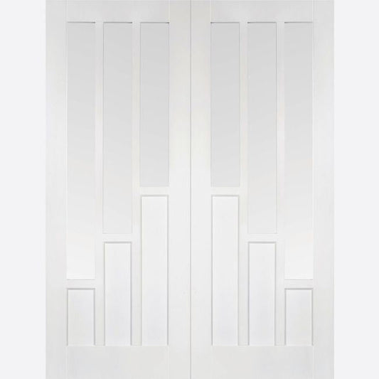 Internal White Primed Coventry Glazed Pair Of French Doors