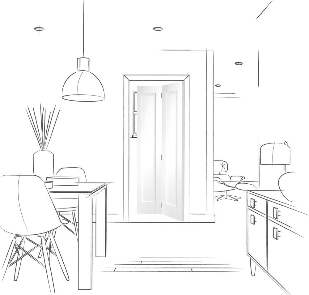 XL Joinery White Primed Pattern 10 Clear Glazed Bi-Fold