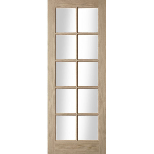 Internal Oak SA 10 Light Glazed Door Clear Glazed