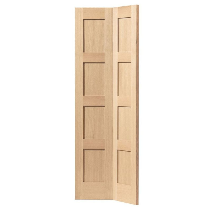 Liberty Internal Oak Snowdon Bi-Fold Door Shaker 4 Panel