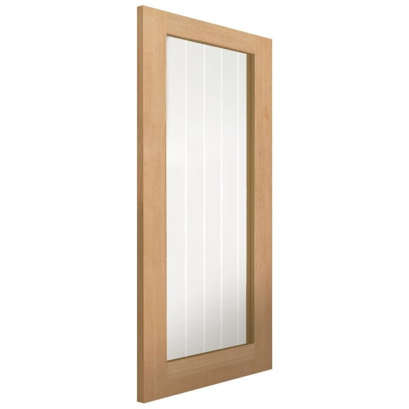 Liberty Internal Oak Thames 1 Light Glazed Door Clear With Etched Lines