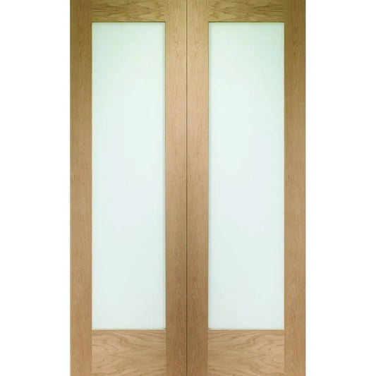 XL Joinery Internal Oak Pattern 10 Glazed Pair Of Doors With Clear Glass
