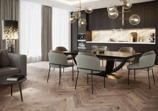 Timba Floor Engineered 14x130mm French Chateau Oak Chevron Real Wood Flooring Herringbone 2068
