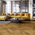 Timba Floor Engineered 14x130mm Smoked Oak Chevron 5G Real Wood Flooring Herringbone 2069