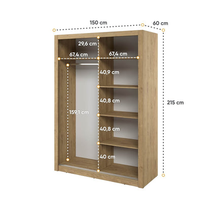 Liberty Arti 18 - 2 Sliding Door Wardrobe 150cm