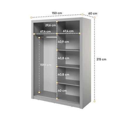 Liberty Arti 18 - 2 Sliding Door Wardrobe 150cm
