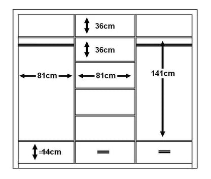 Liberty AR-23 Sliding Door Wardrobe 250cm 3 Door