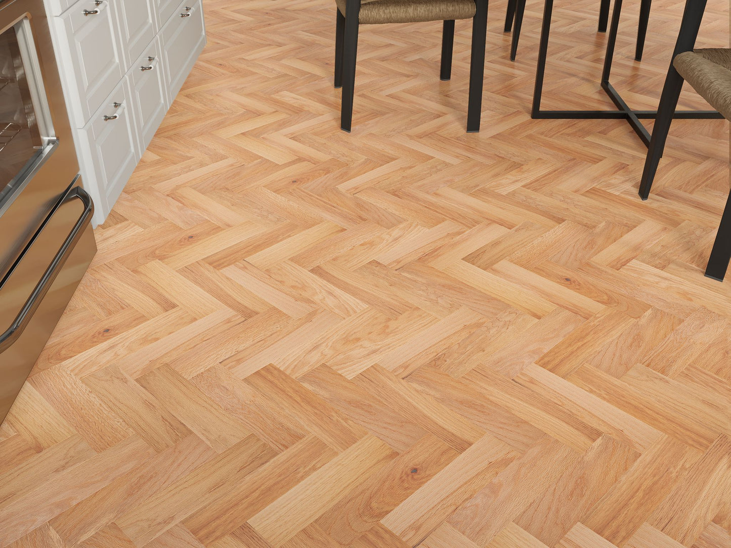 Liberty Wood Herringbone Real Wood 10mm Engineered Flooring Natural Oak Brushed UV Oiled Finish
