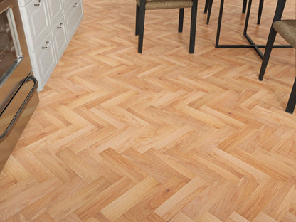Liberty Wood Herringbone Real Wood 10mm Engineered Flooring Natural Oak Brushed UV Oiled Finish