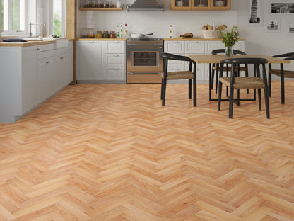 Liberty Wood Herringbone Real Wood 10mm Engineered Flooring Natural Oak Brushed UV Oiled Finish