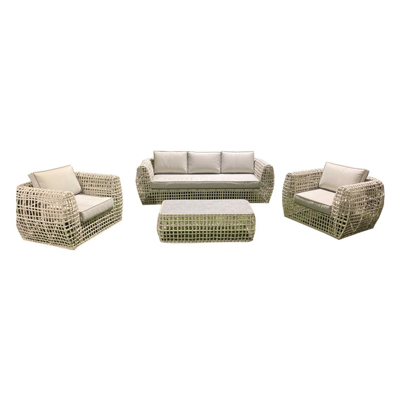 Liberty Rattan 4 Piece Garden Sofa Set Open Rattan Feature