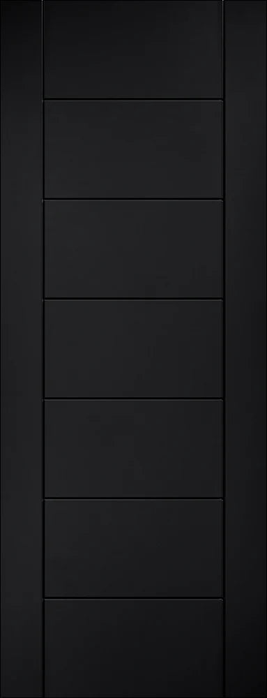 Internal LPD Linear 7 Panel Black Laminate Pre-Finished Fire Door