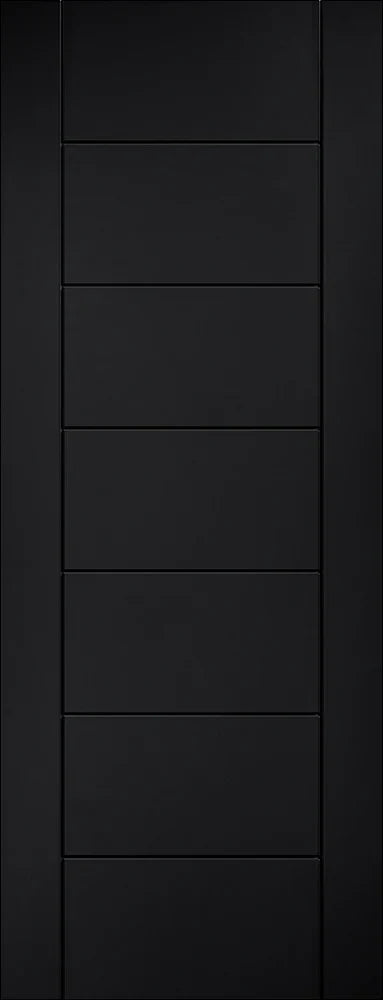 Internal LPD Linear 7 Panel Black Laminate Pre-Finished Door