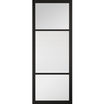 Internal Black Sutton Reeded Glass Pre-Finished Door Industrial Style